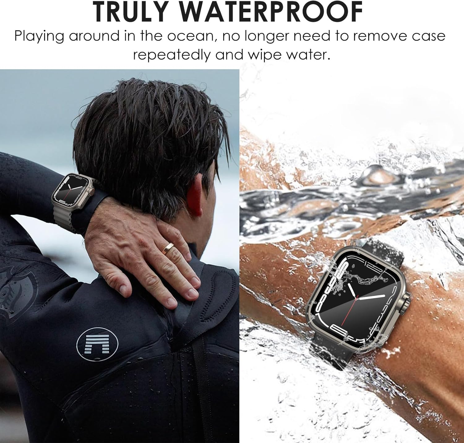 Parece una funda ultra protectora CHANCHY Funda impermeable 2 en 1 para Apple Watch de 1.575 pulgadas con protector de pantalla, cubierta protectora