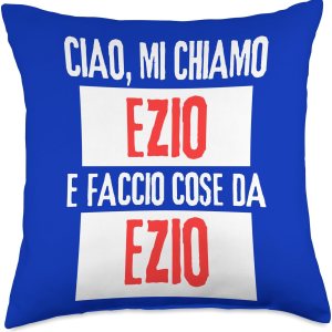 Ciao Sono Faccio Cose Da Ezio Personalizzato Divertente Throw Pillow, 18×18, Multicolor Ciao Sono Faccio Cose Da Ezio Personalizzato Divertente Throw Pillow, 18×18, Multicolor