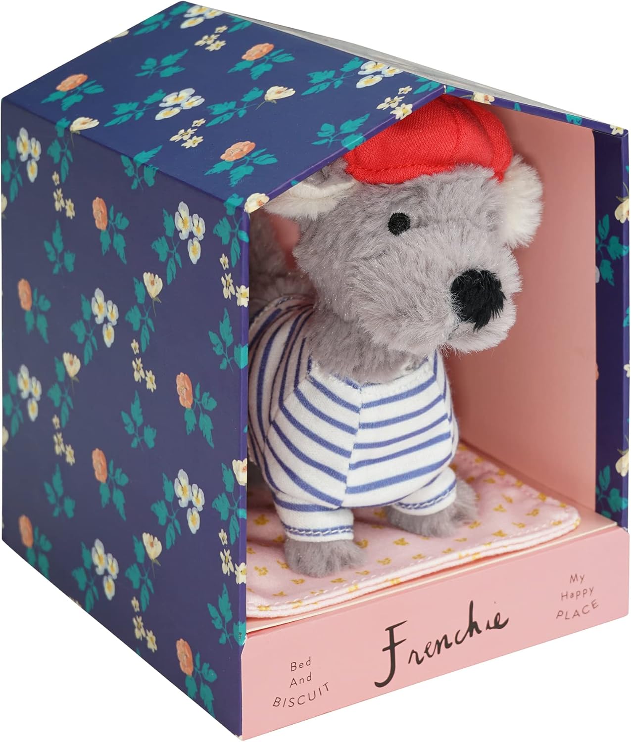 Manhattan Toy Bed & Biscuit Frenchie – Casa de perro de peluche con mini-libro de cuentos en cajón oculto