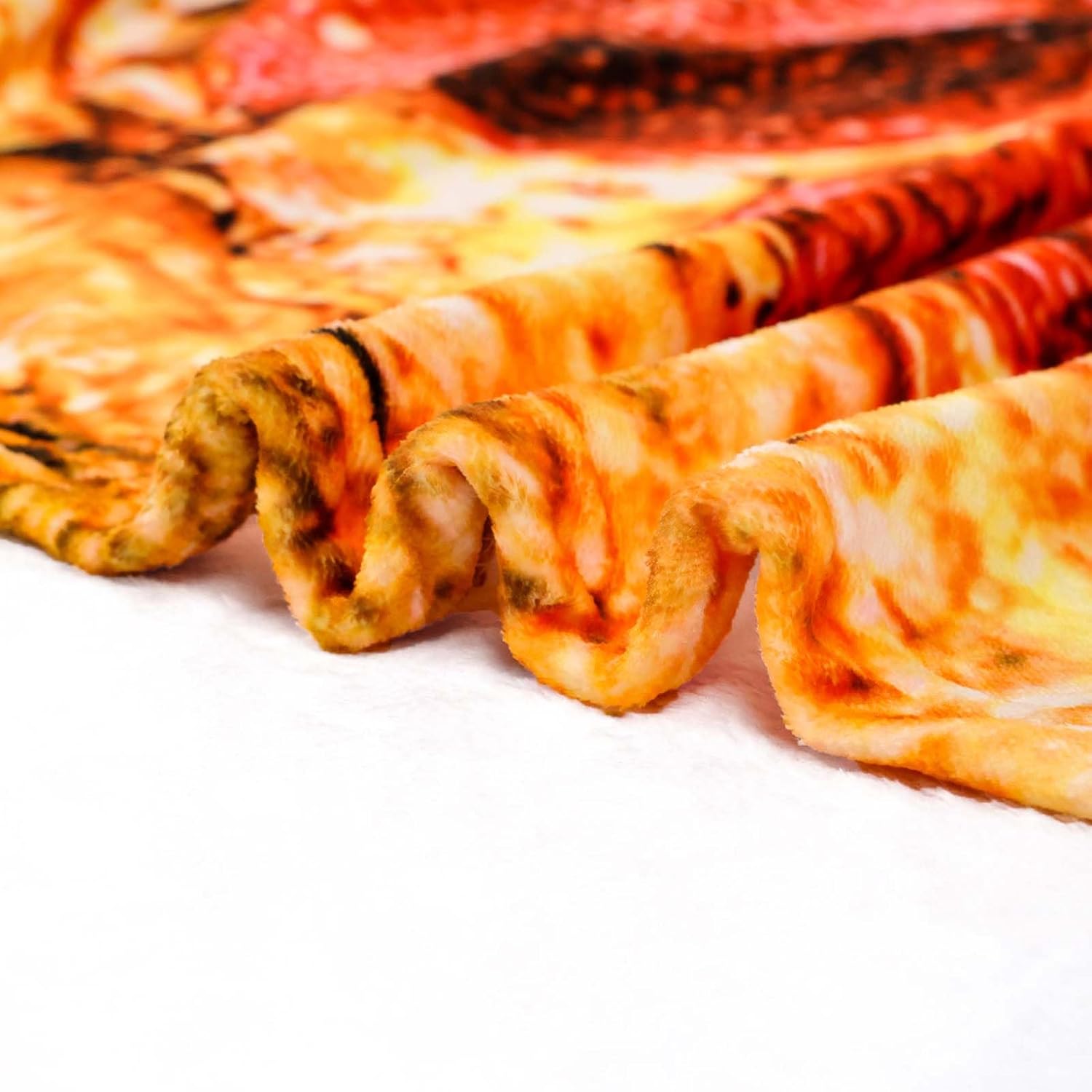 Vessia Manta con estampado de pizza, manta redonda realista y divertida para adultos y niños, manta de pizza Pepperoni de 300 GSM para sofá, cama,