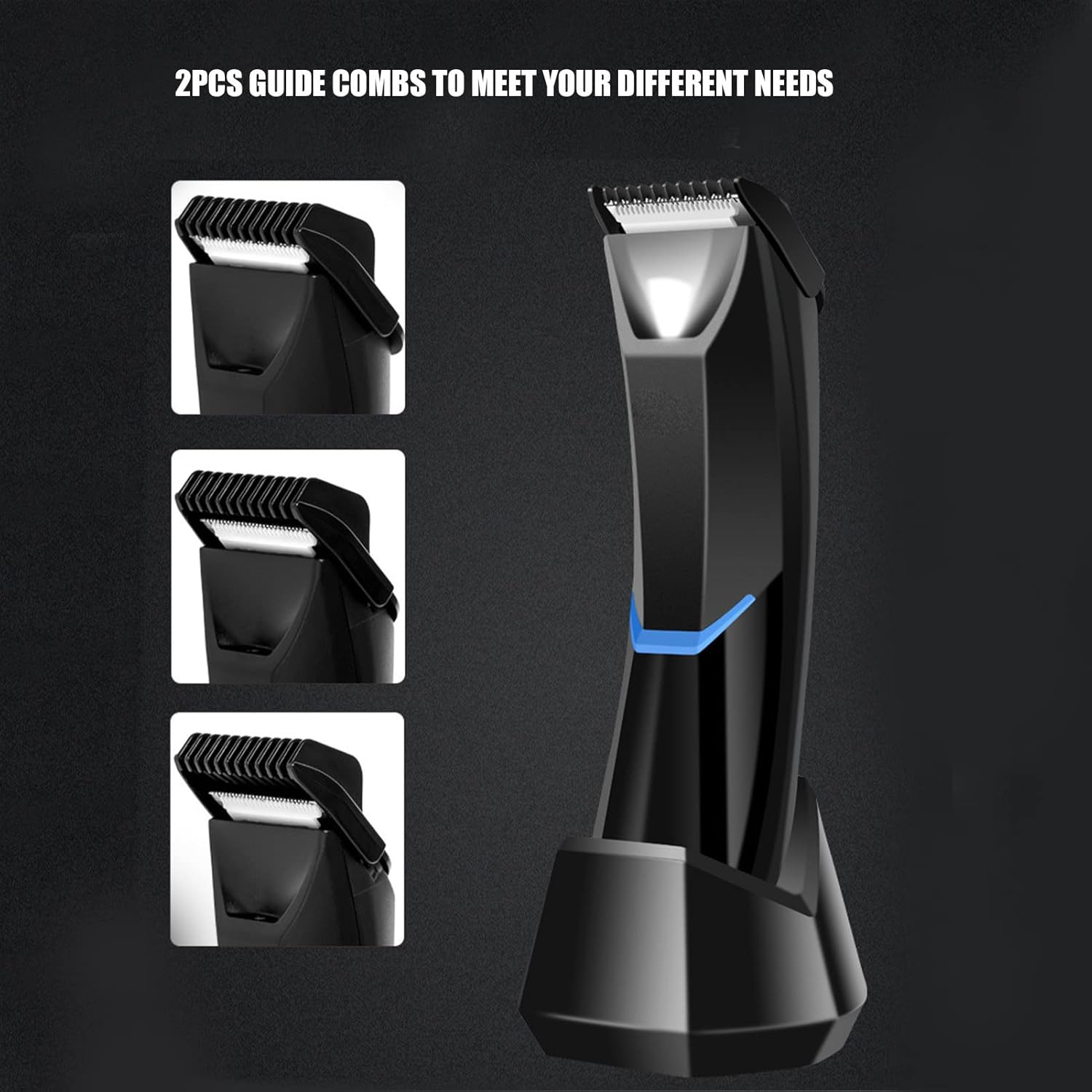 FILFEEL Recortadora eléctrica de pelo para hombres, afeitadora y cortadora de pelo corporal impermeable con luz LED, afeitadora de cabello de hoja