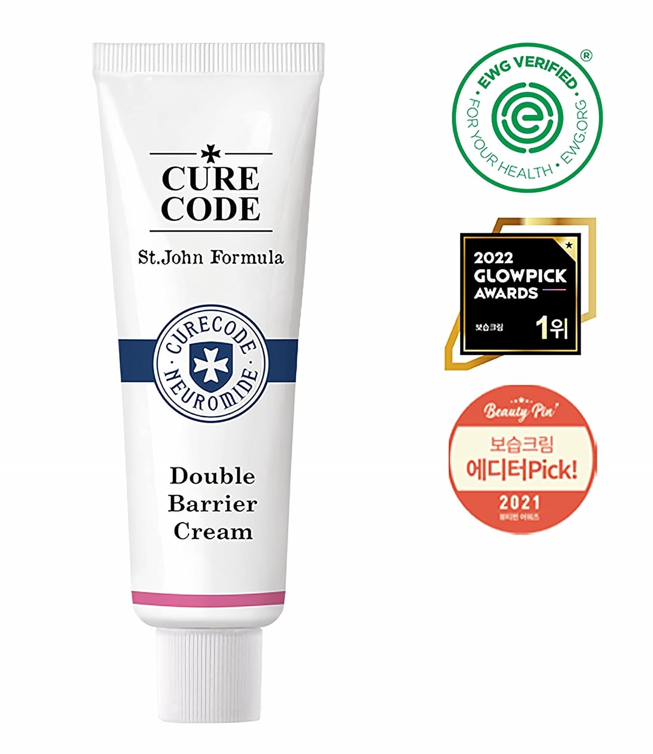 Crema de doble barrera (2.7 fl oz) Ciencia coreana del bioma de la piel con neuromida, fomenta la ceramida, alivia la piel sensible y seca,