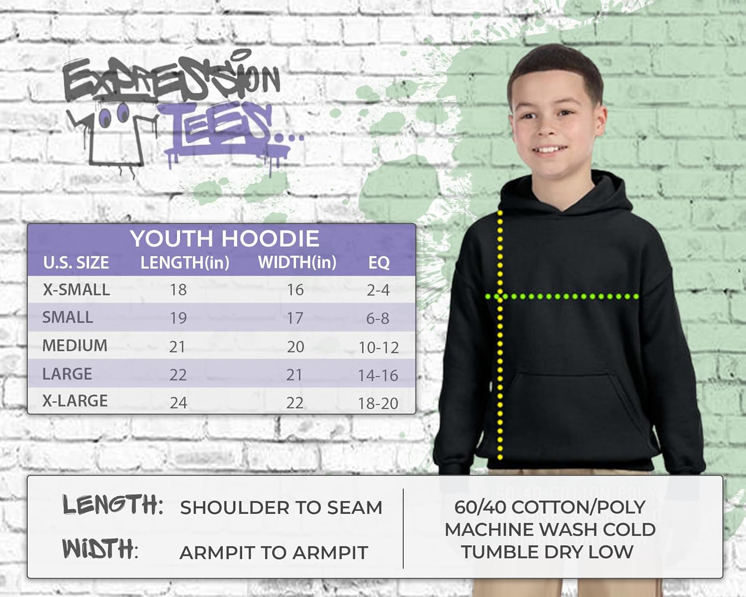 Expression Tees Messi Futbol Miami – Sudadera con capucha tamaño juvenil