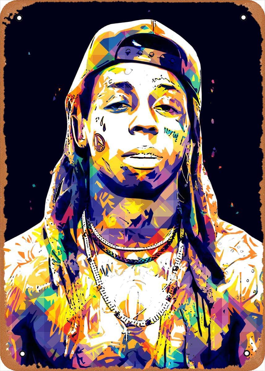 Ysirseu Lil Wayne Lil Wayne – Cartel de metal de Lil Wayne para decoración de pared, 12 x 8 pulgadas
