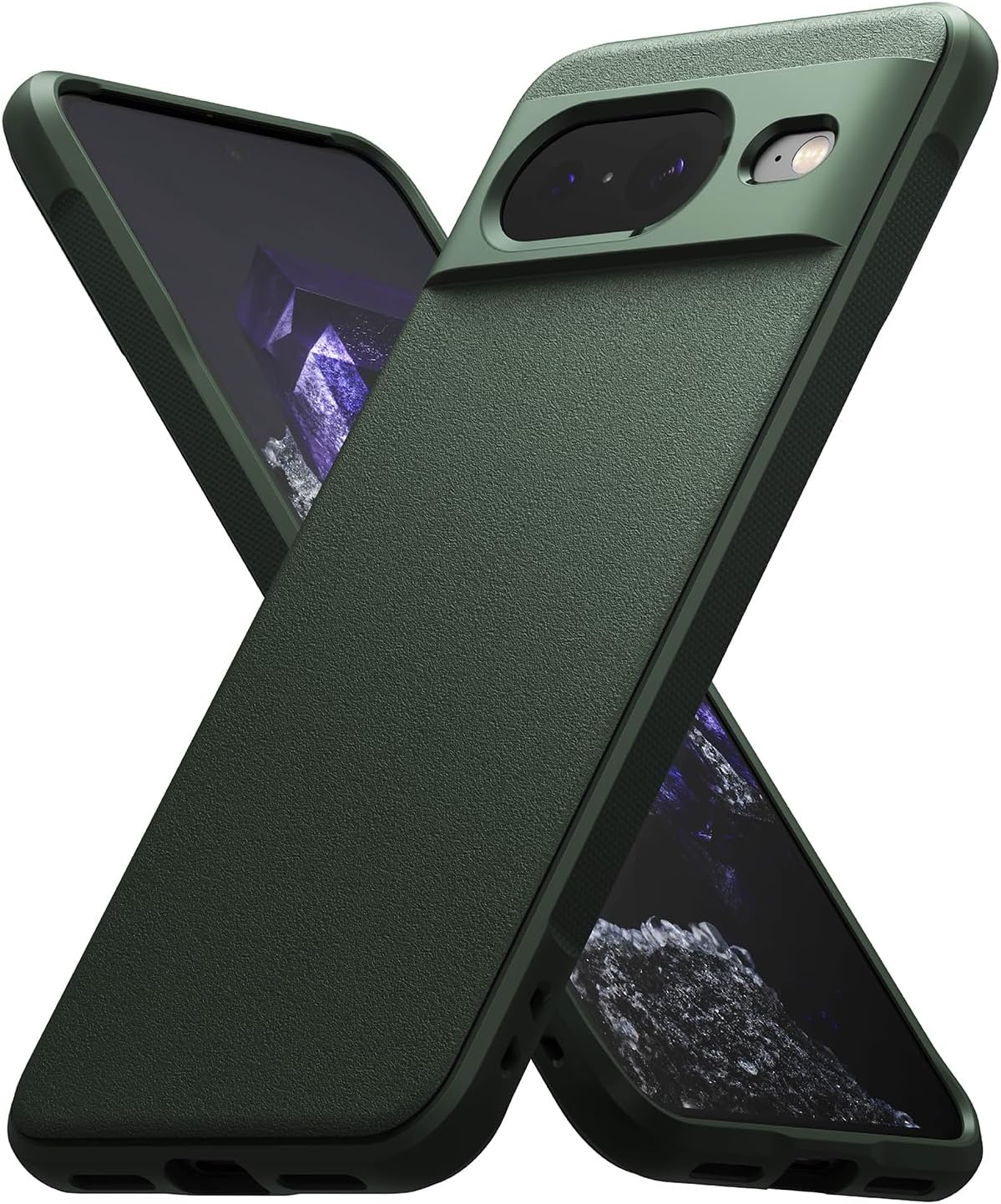 Ringke Onyx – Funda compatible con Google Pixel 8 verde oscuro + vidrio compatible con Google Pixel 8