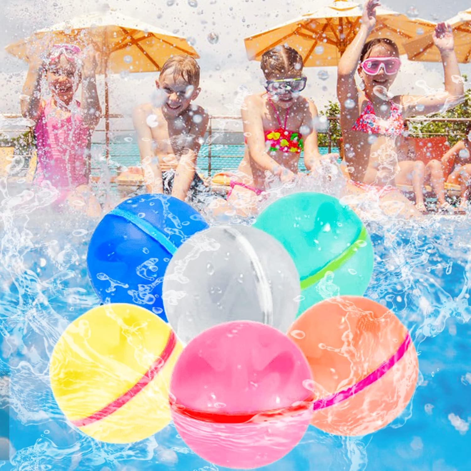 Globos de agua reutilizables para niños, bombas de agua magnéticas con autosellado, bolas de salpicaduras para peleas de agua, juguetes al aire