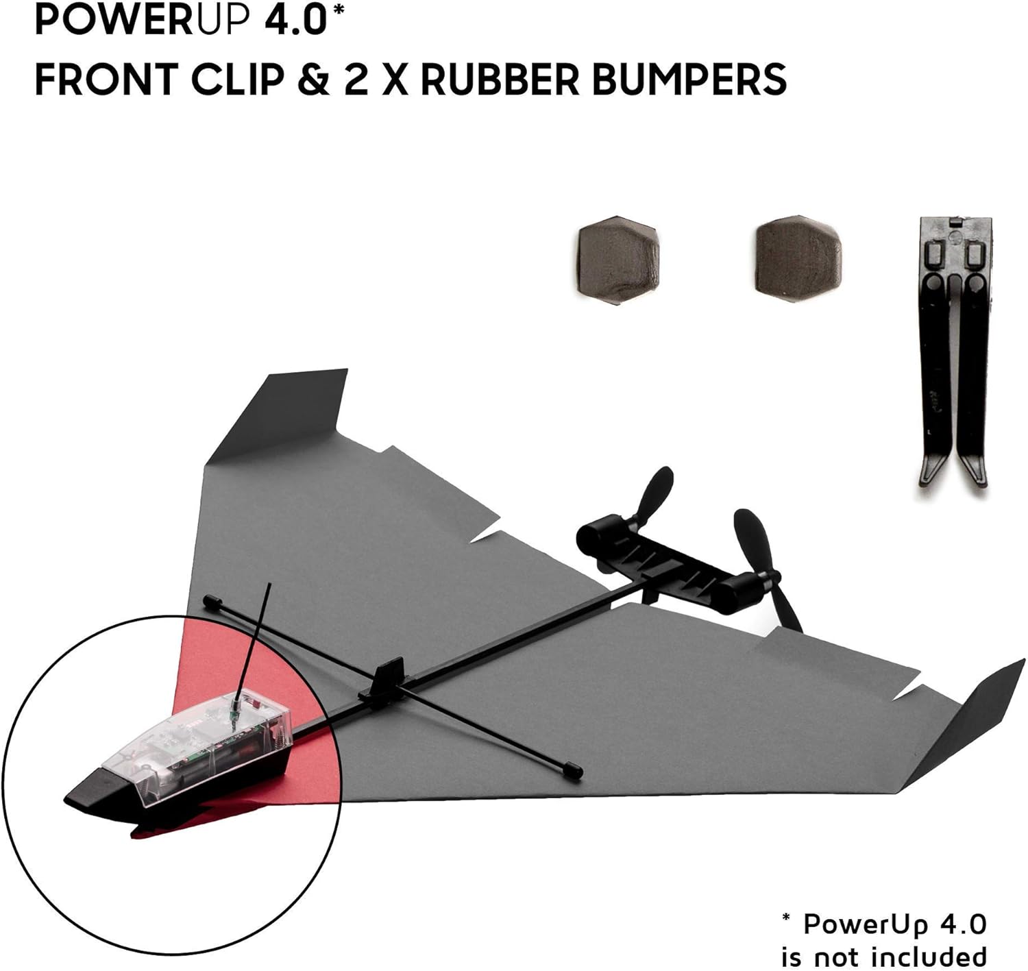 POWERUP Kit de piezas de repuesto 4.0 – Piezas adicionales para el kit de avión de papel 4.0 Flying Smartphone.