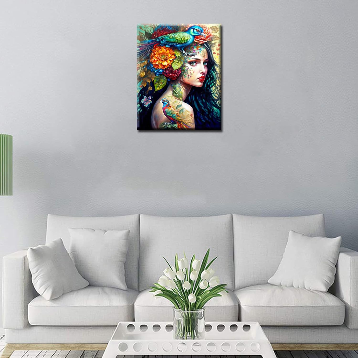 Tatuajes únicos, kits de pintura por números para adultos principiantes, hermosas mujeres pintan por números en lienzo, fácil de pintar para