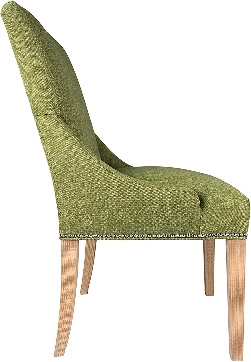Sole Designs Marie Collection – Silla auxiliar de comedor doble tapizada con detalles de cabeza de clavo, color verde