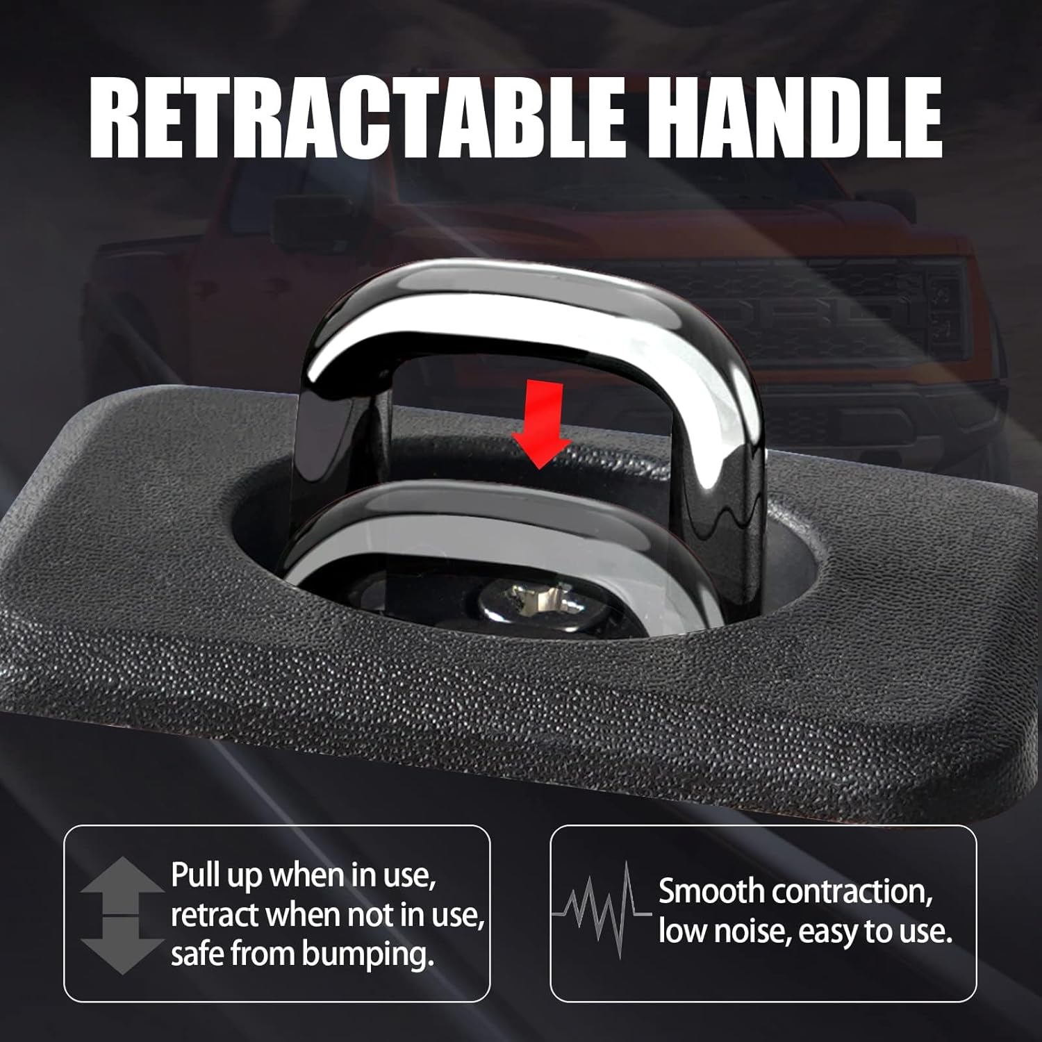 Anclajes de amarre retráctiles para pared lateral de caja de camioneta compatibles con F150 1998-2014, Ford Super Duty 1998-2016, Chevrolet