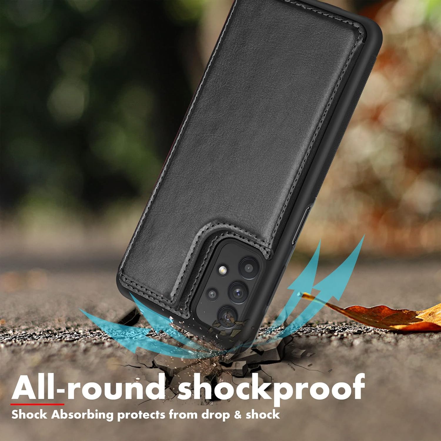 Tekcoo Funda tipo cartera para Galaxy A32 5G, de piel sintética, minimalista, de lujo, para tarjetas de crédito, con ranuras para tarjetas de