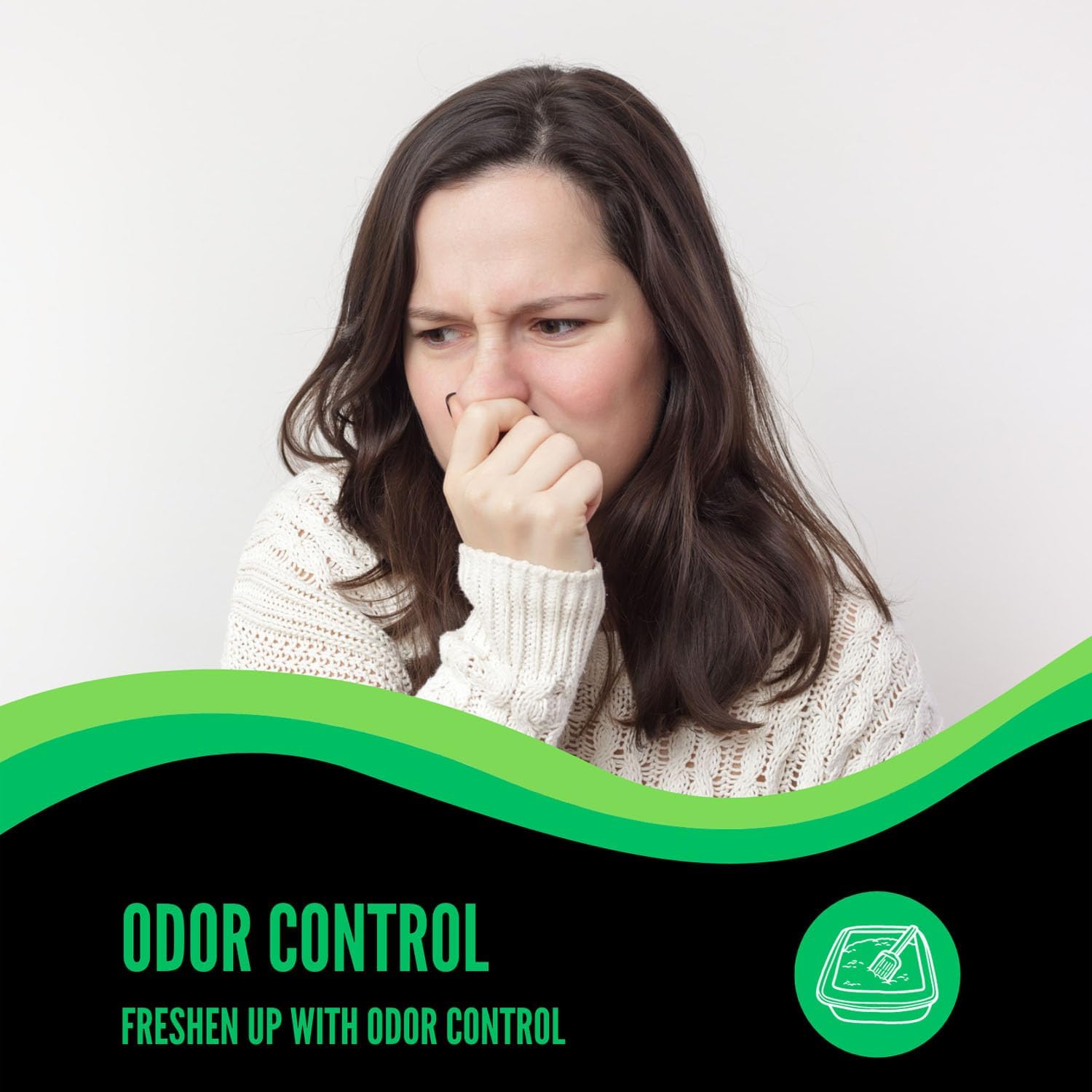 Desodorizador de arena para gatos, caja de arena para gatos, eliminador de orina de olores para mascotas para control de olores fuerte, removedor de