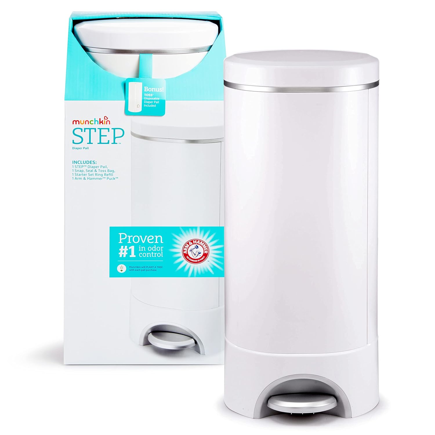 Munchkin Cubo de pañales Step Powered by Arm & Hammer &  Arm & Hammer – Anillos de repuesto para cubos de pañales &  Arm and Hammer & Bolsas de