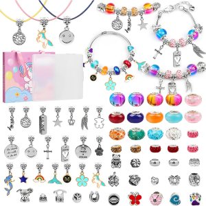 mearens Kit de fabricación de pulseras de 66 piezas, pulseras de cuentas de joyería, manualidades para niñas, juego de joyería para artes y mearens Kit de fabricación de pulseras de 66 piezas, pulseras de cuentas de joyería, manualidades para niñas, juego de joyería para artes y