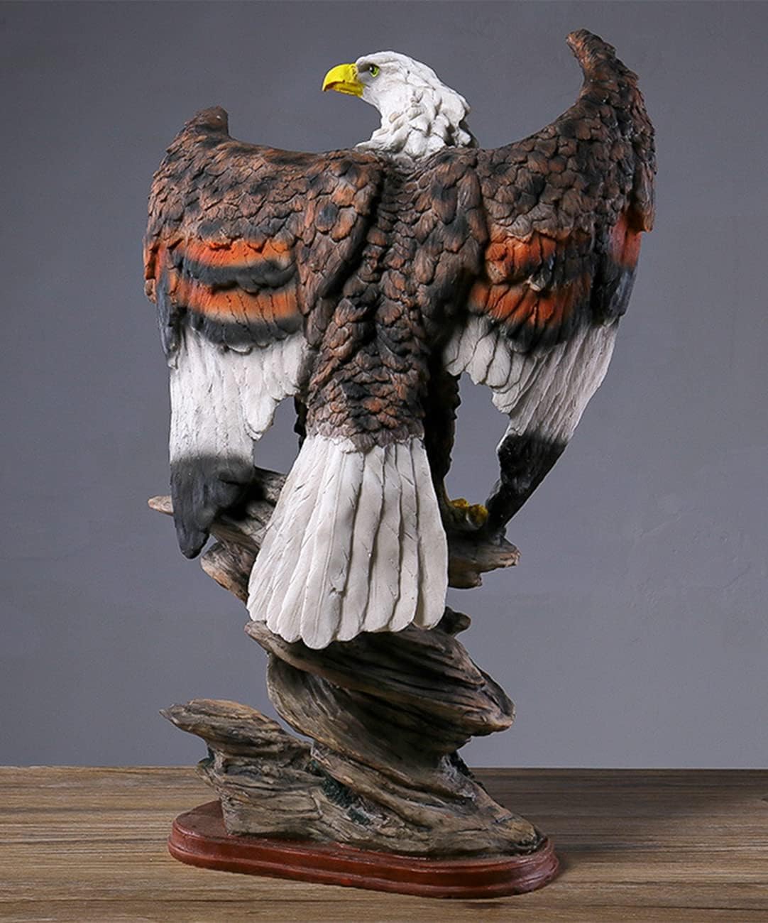 Estatua de simulación animal de águila propagación sus alas decoración del hogar obras de arte de resina