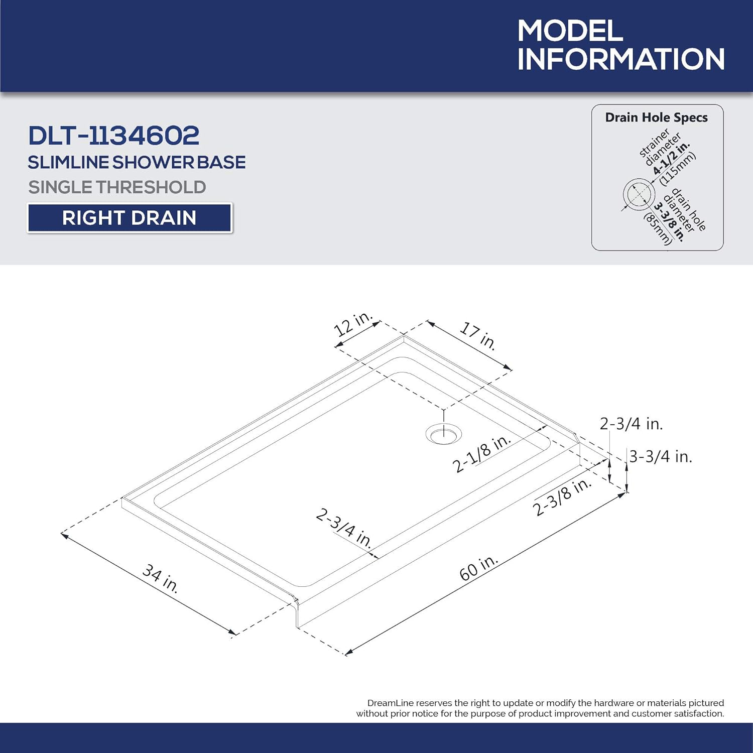 DreamLine SlimLine – Base de ducha, DLT-1134602