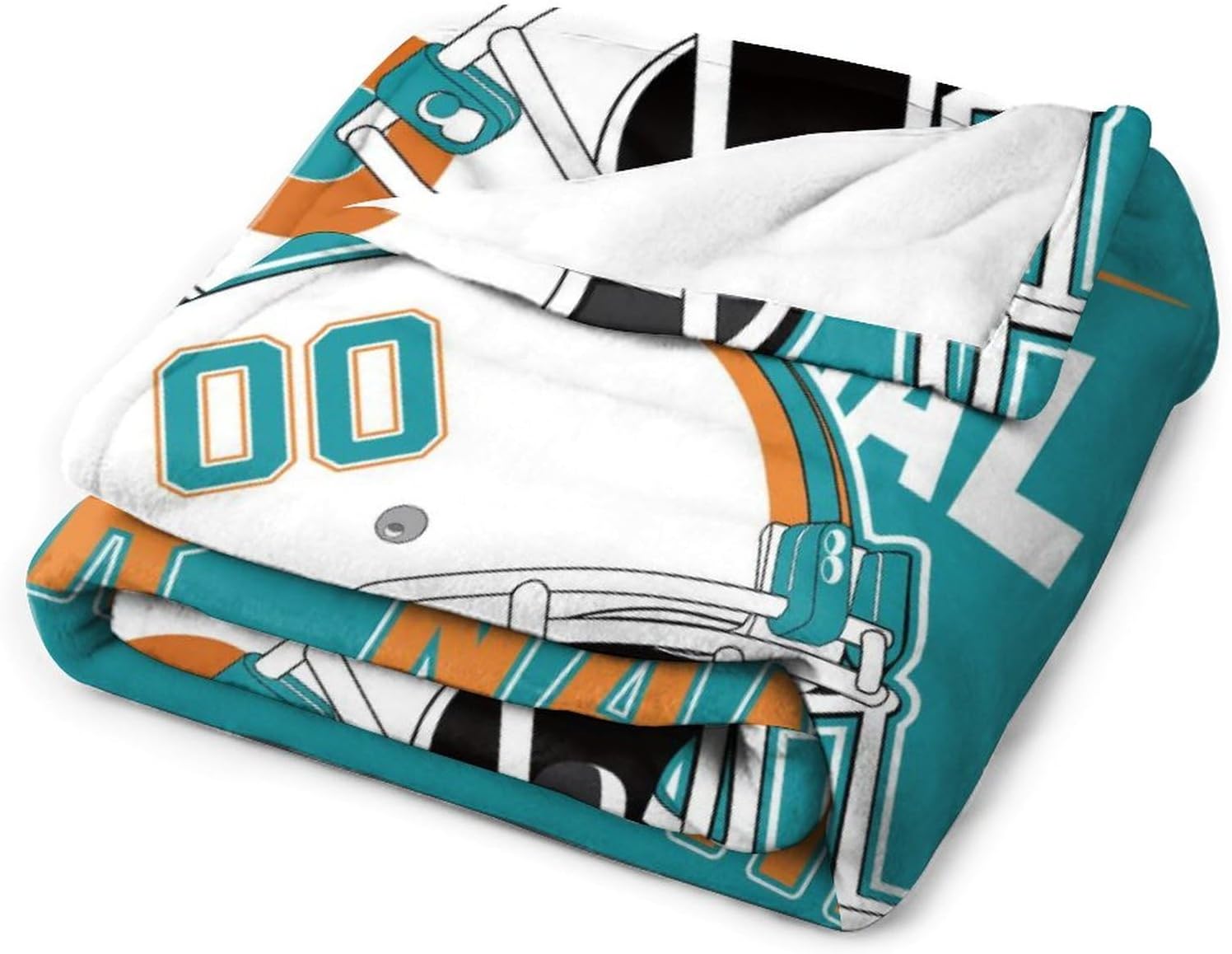 Manta de Miami con número de nombre, personalizable, regalos para fanáticos del fútbol para hombres, mujeres y niños