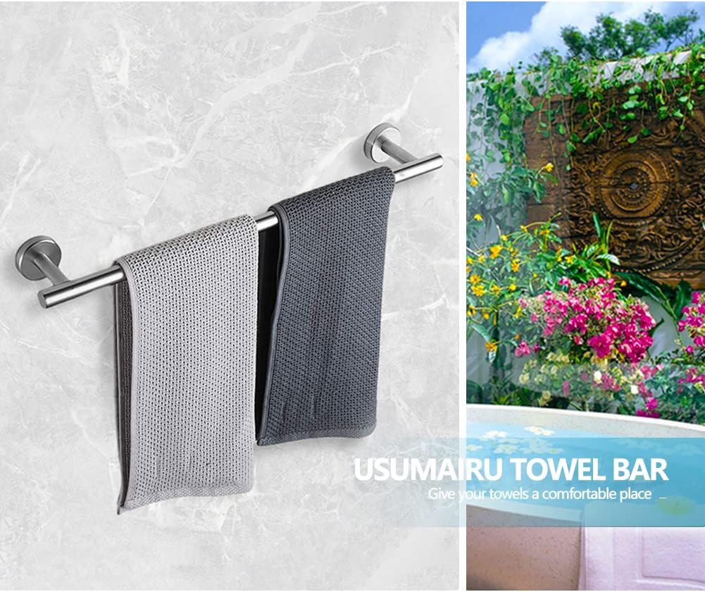 Toallero de 24 pulgadas, estante de baño resistente al óxido, grueso SUS 304 de aspecto moderno de acero inoxidable (níquel cepillado, 24 pulgadas)