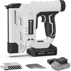 Bielmeier Clavadora inalámbrica de 20 V, pistola de clavos de calibre 18 2 en 1 alimentada por batería, pistola de grapas eléctrica para tapicería, Bielmeier Clavadora inalámbrica de 20 V, pistola de clavos de calibre 18 2 en 1 alimentada por batería, pistola de grapas eléctrica para tapicería,