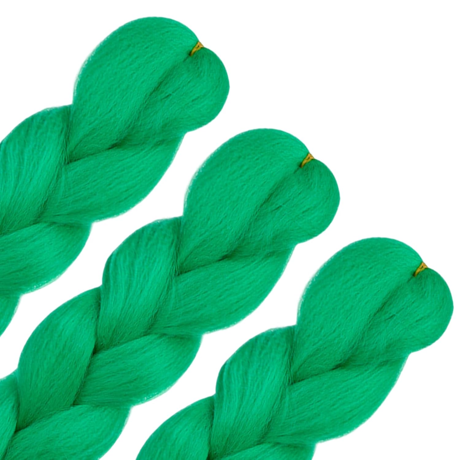 HAIRCUBE Cabello trenzado verde de 24 pulgadas, 3 paquetes de trenzas de caja preestiradas, extensiones de cabello trenzado trenzado de ganchillo