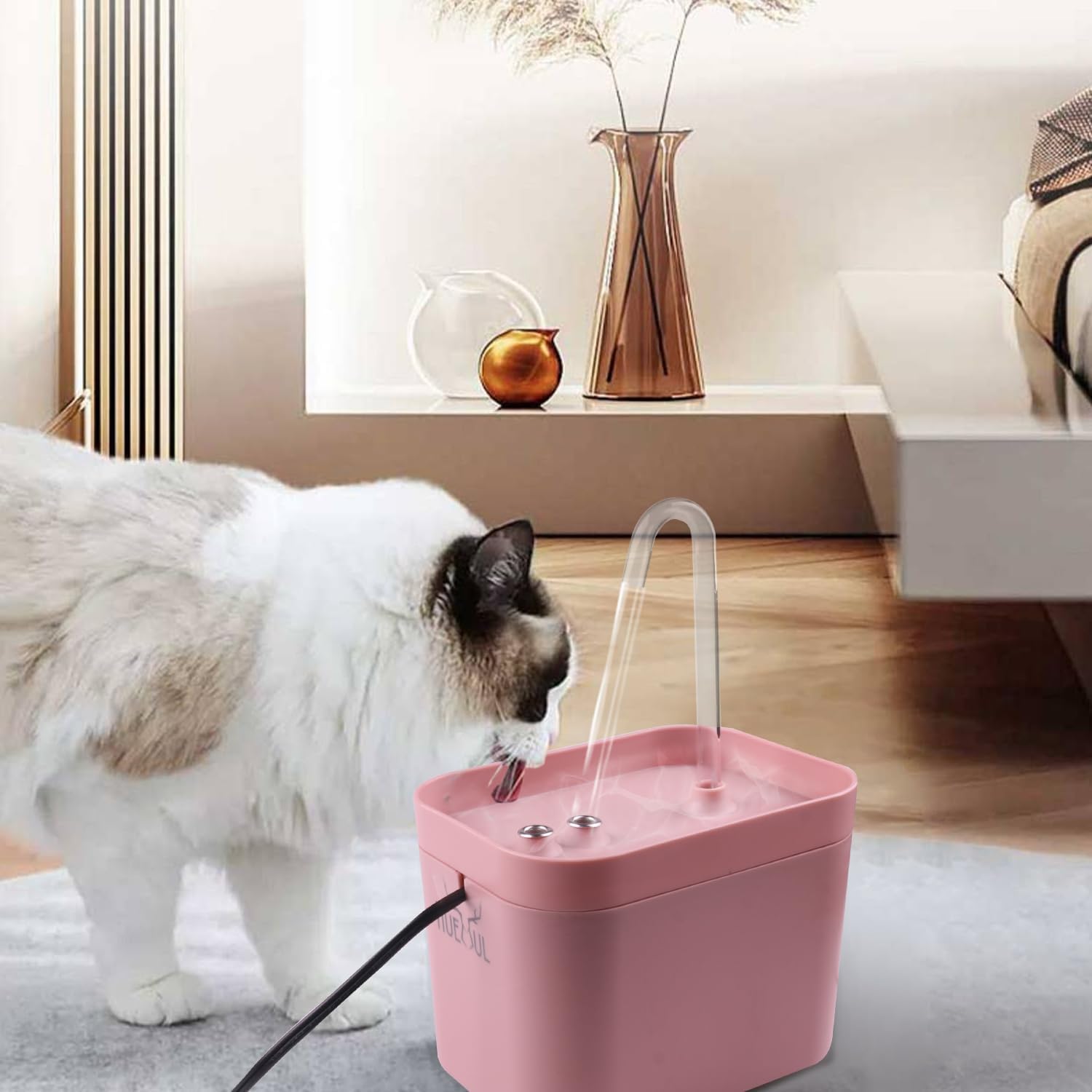 HUEMUL – Fuente de agua para mascotas, fuente de agua automática para gatos, dispensador de agua, alimentador de agua para mascotas, gatos, perros –
