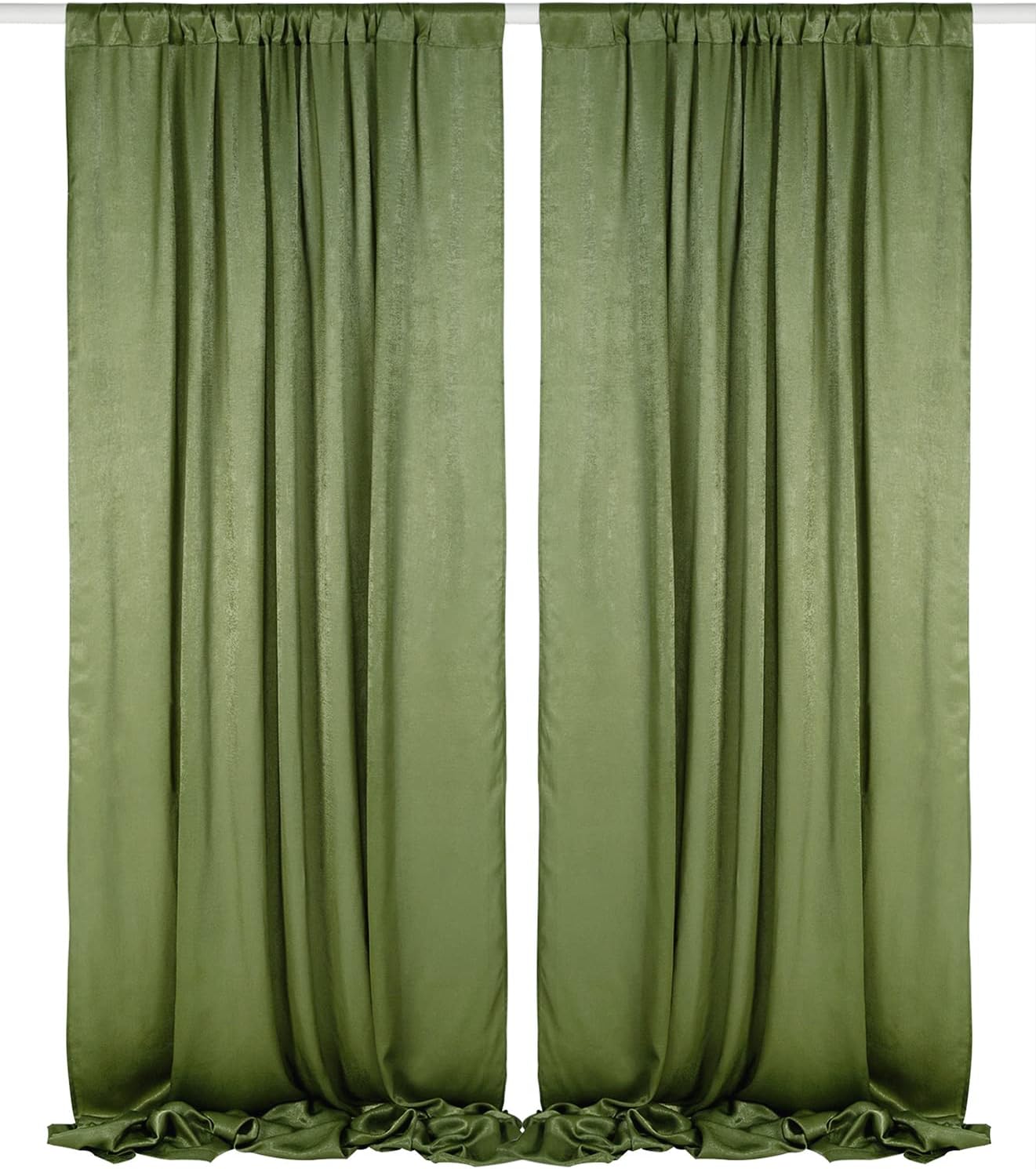 Cortinas de telón de fondo de boda de terciopelo verde oliva de 9.6 x 10 pies, paneles de cortinas suaves y sedosas para decoración de bodas,