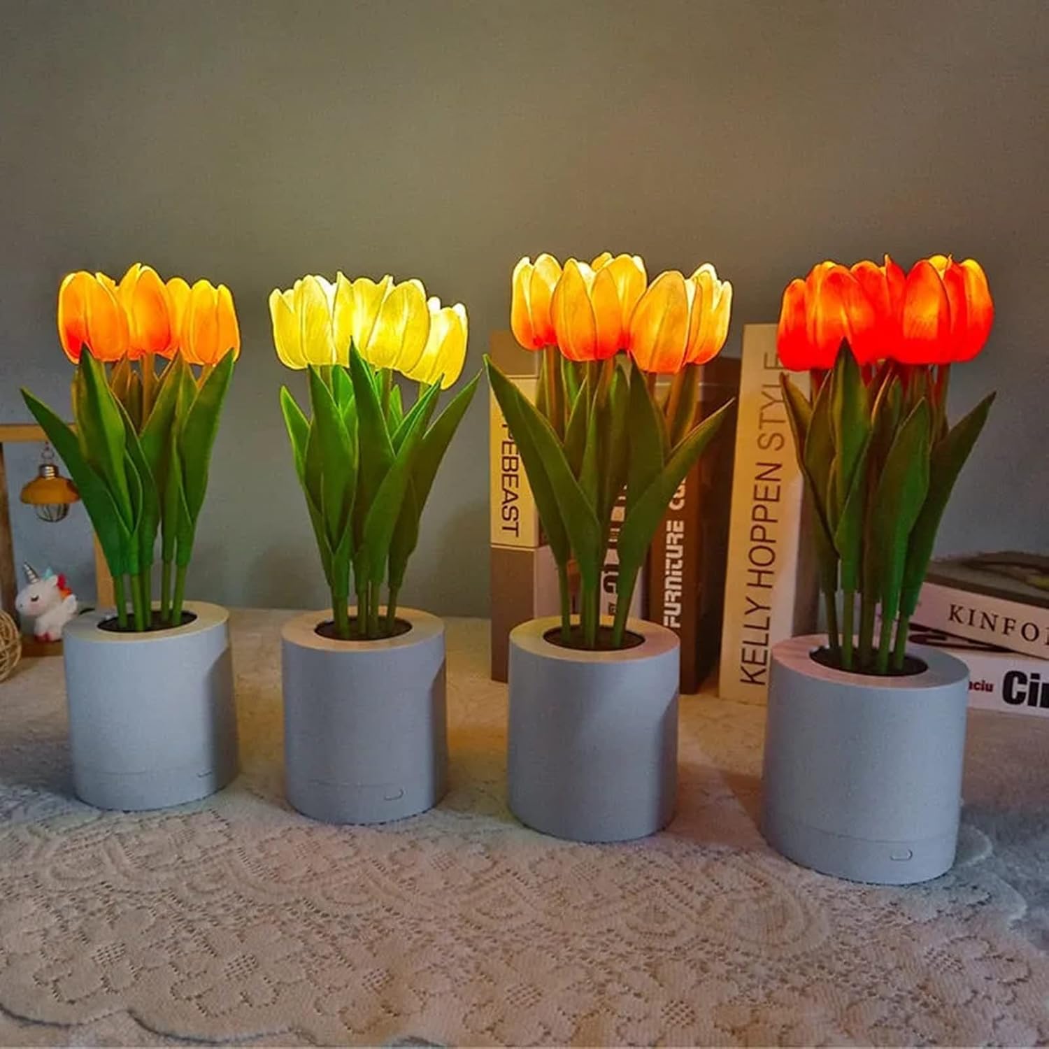 Lámpara de girasol, girasol artificial en maceta con luces LED, luz nocturna LED USB, lámpara de mesa, mesita de noche, dormitorio, luz decorativa