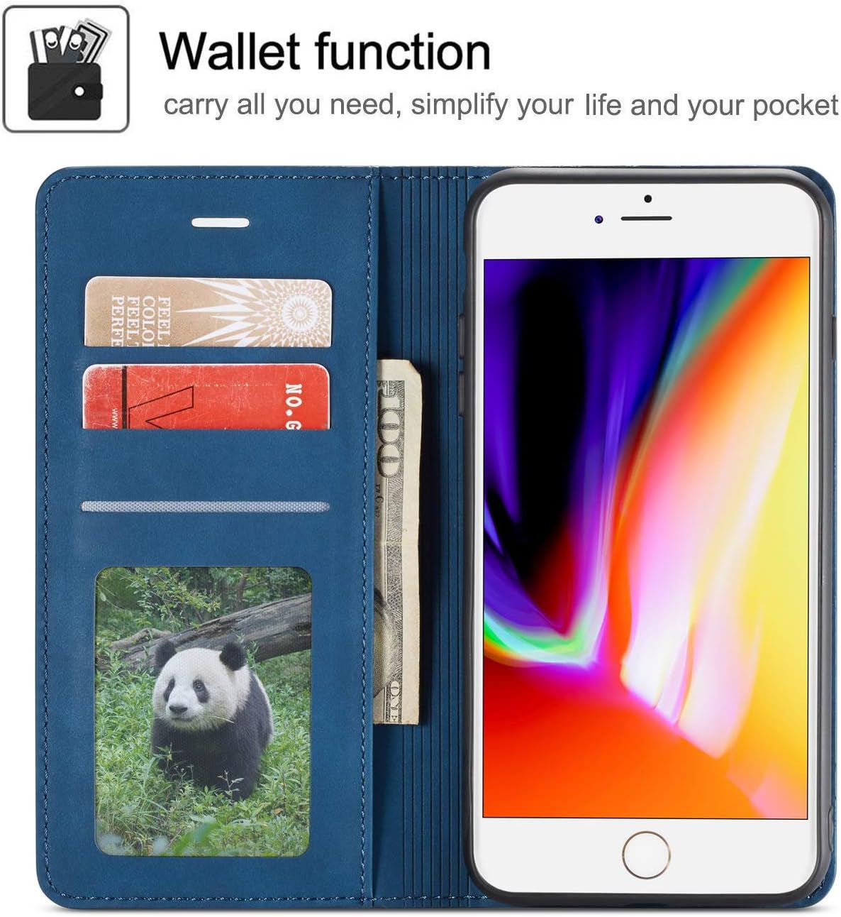 Forwenw – Funda de piel con tapa para iPhone