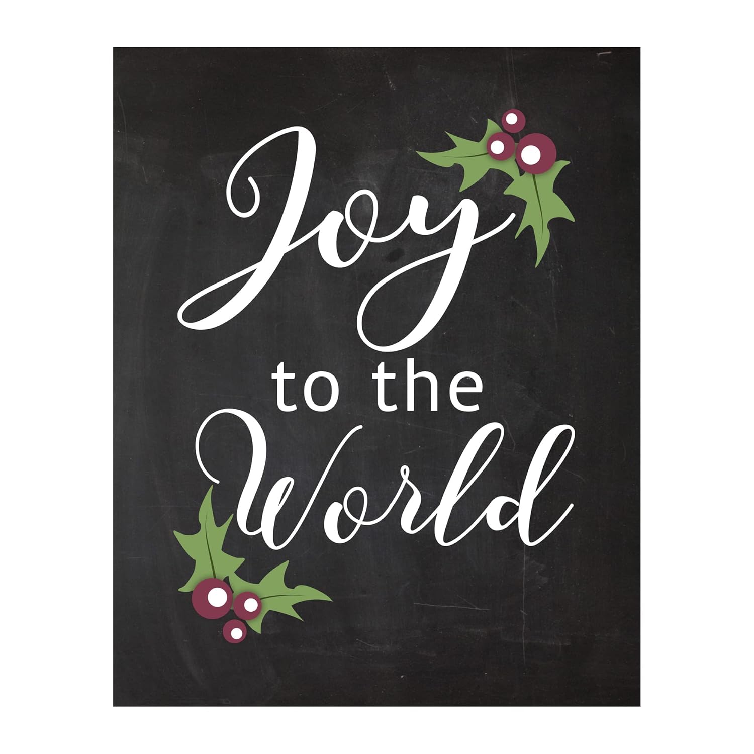 Joy To The World – Christmas Music Wall Art Decor Print, This Ready to Frame Typographic Holiday Music Wall Art Decor Poster is Good For Home,