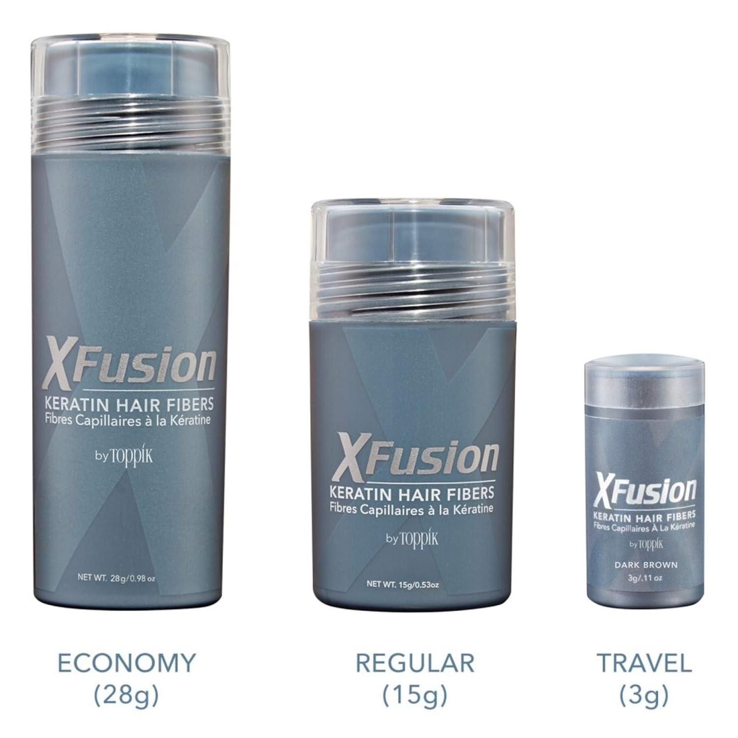 XFusion – Fibras capilares de queratina, color negro (tamaño grande, 0.99 oz)