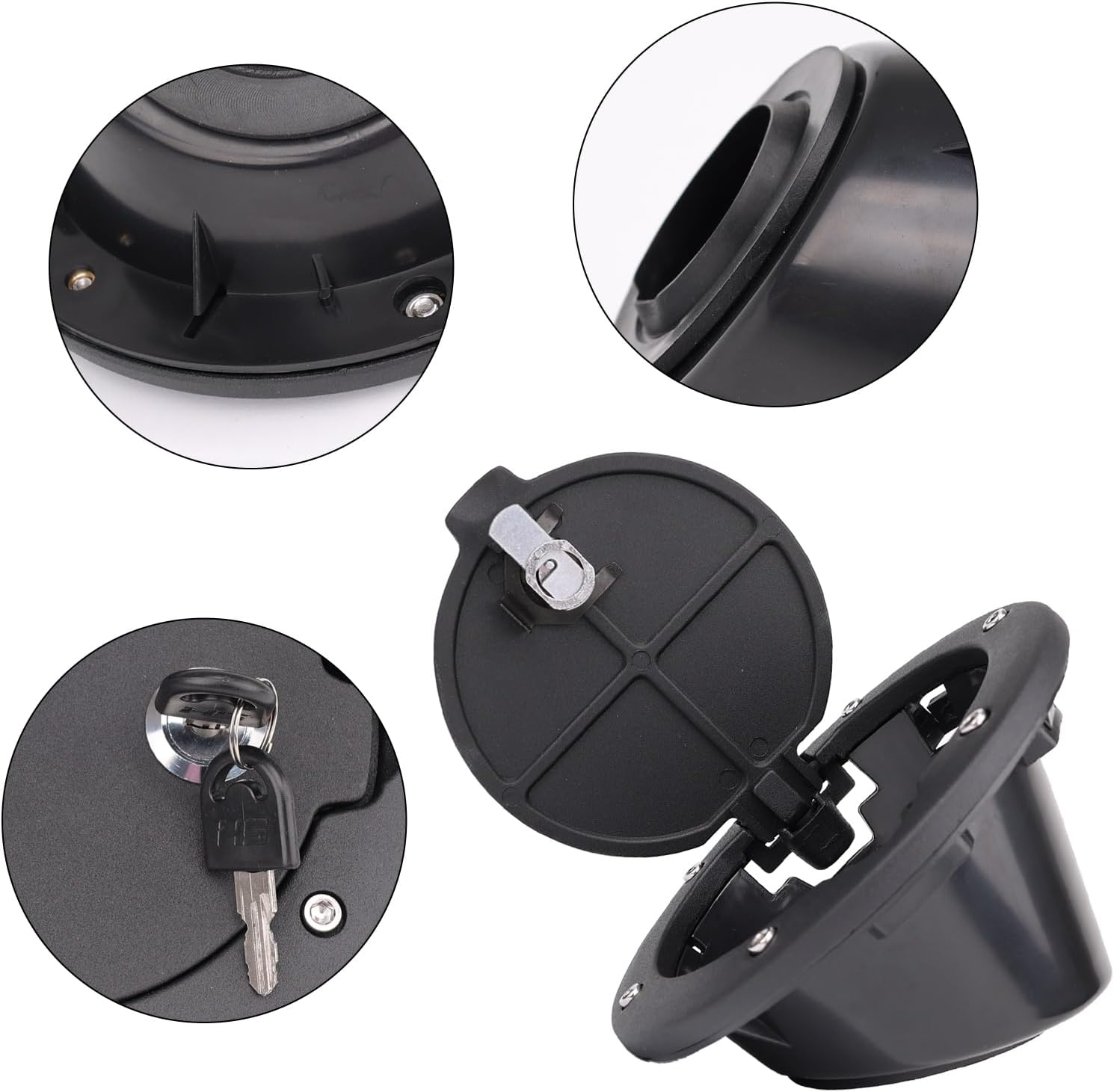 Tapa de depósito de gasolina para puerta de llenado de combustible para Jeep Wrangler JK 2007-2018, accesorios Unlimited Rubicon Sahara AOLIHAN de 2