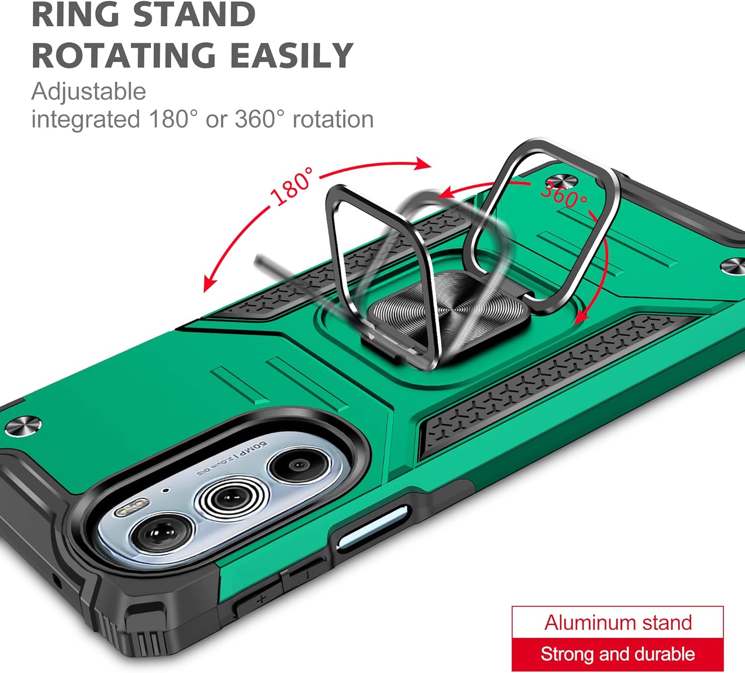YmhxcY Funda para Moto G 5G 2022, Moto G 5G 2022 con protector de pantalla HD, con soporte giratorio, función atril, antideslizante, híbrida