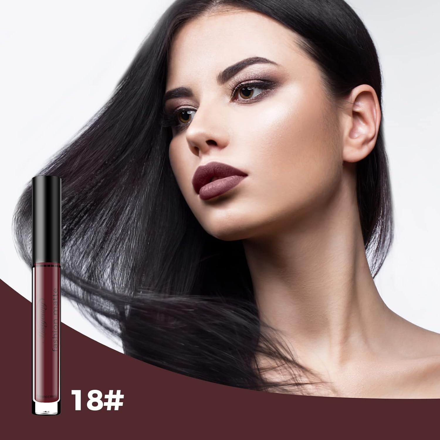 Lápiz labial líquido mate, negro oscuro, rojo, morado, mate, labiales mate, 24 horas originales, lápiz labial negro mate, a prueba de manchas y