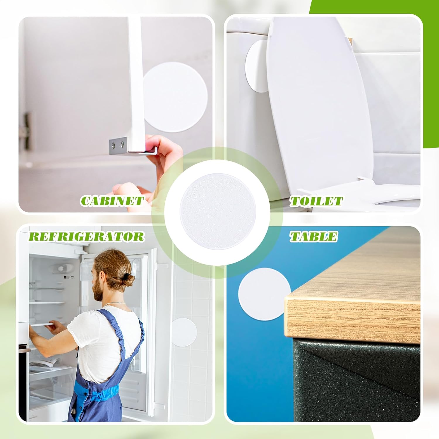 BBTO Topes de puerta protector de pared de 5 pulgadas, protector de pomos de puerta, cubierta redonda de agujero de pared, protector autoadhesivo de