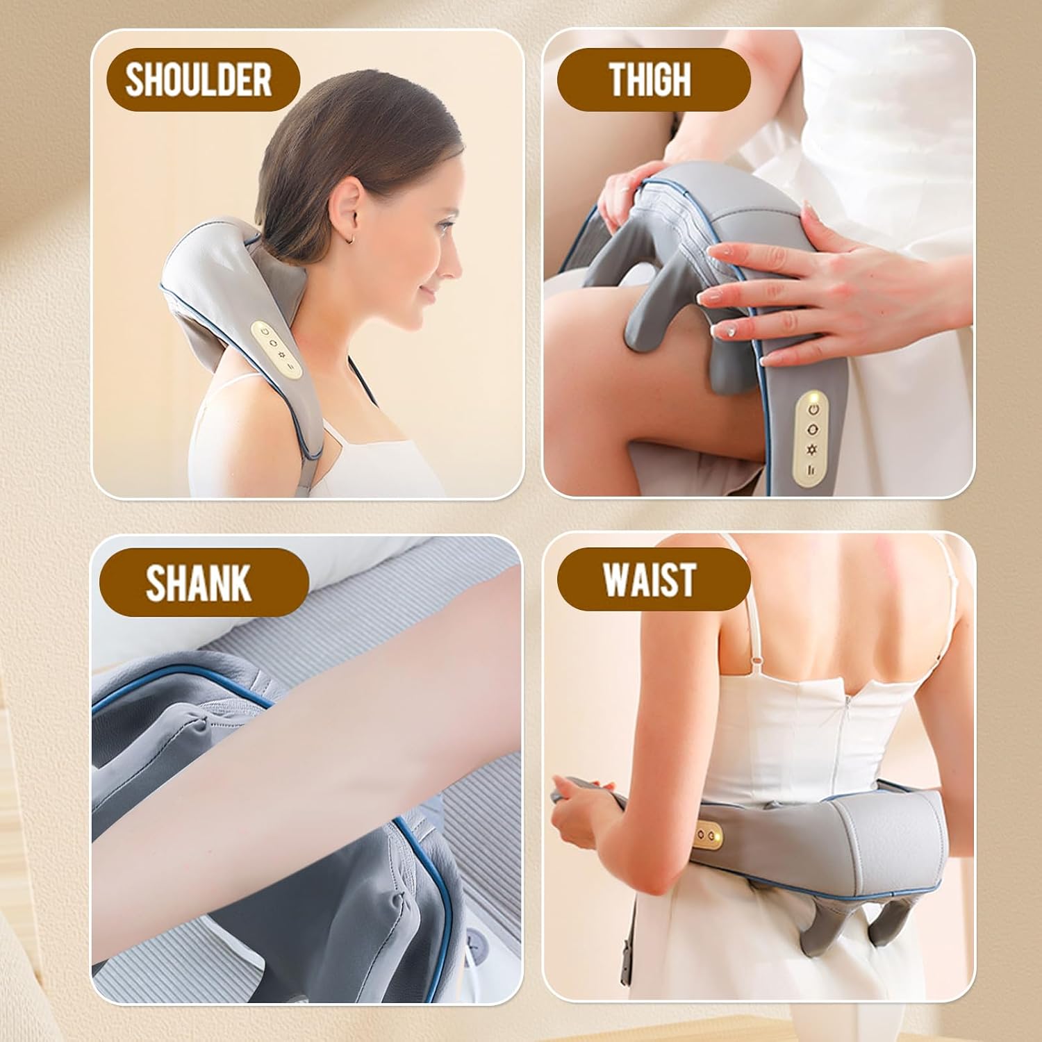 XTO Masajeador eléctrico de cuello con calor – Masajeadores de cuello y hombros para aliviar el dolor tejido profundo 5D simular mano humana agarre
