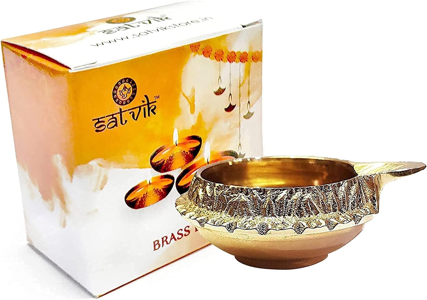 Craftsman  Diya del dios Kúbera hecha a mano en latón con grabado dorado para Diwali, Lámpara de aceite tradicional india Pooja Puja, Artículos de