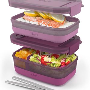 Ello 2-Pack Lunch Stack Plastic Food Storage Container Bento Box with Airtight Ello 2-Pack Lunch Stack Plastic Food Storage Container Bento Box with Airtight