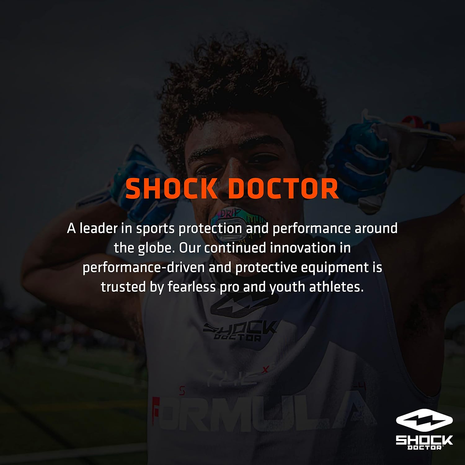 Shock Doctor Max Air Flow – Protector bucal para fútbol, protección completa de la boca, compatible con aparatos ortopédicos, ajuste instantáneo