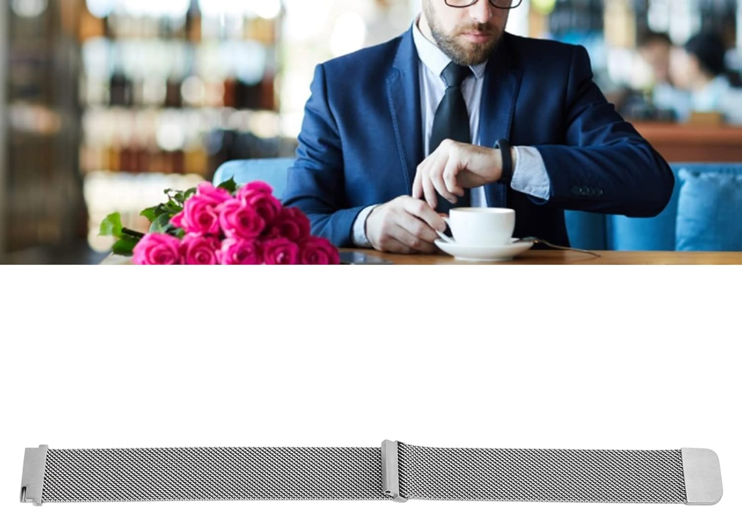 VBESTLIFE Correa de reloj de liberación rápida, pulsera de repuesto de pulsera de acero inoxidable de 0.709 in para Huawei GT2 Smartwatch