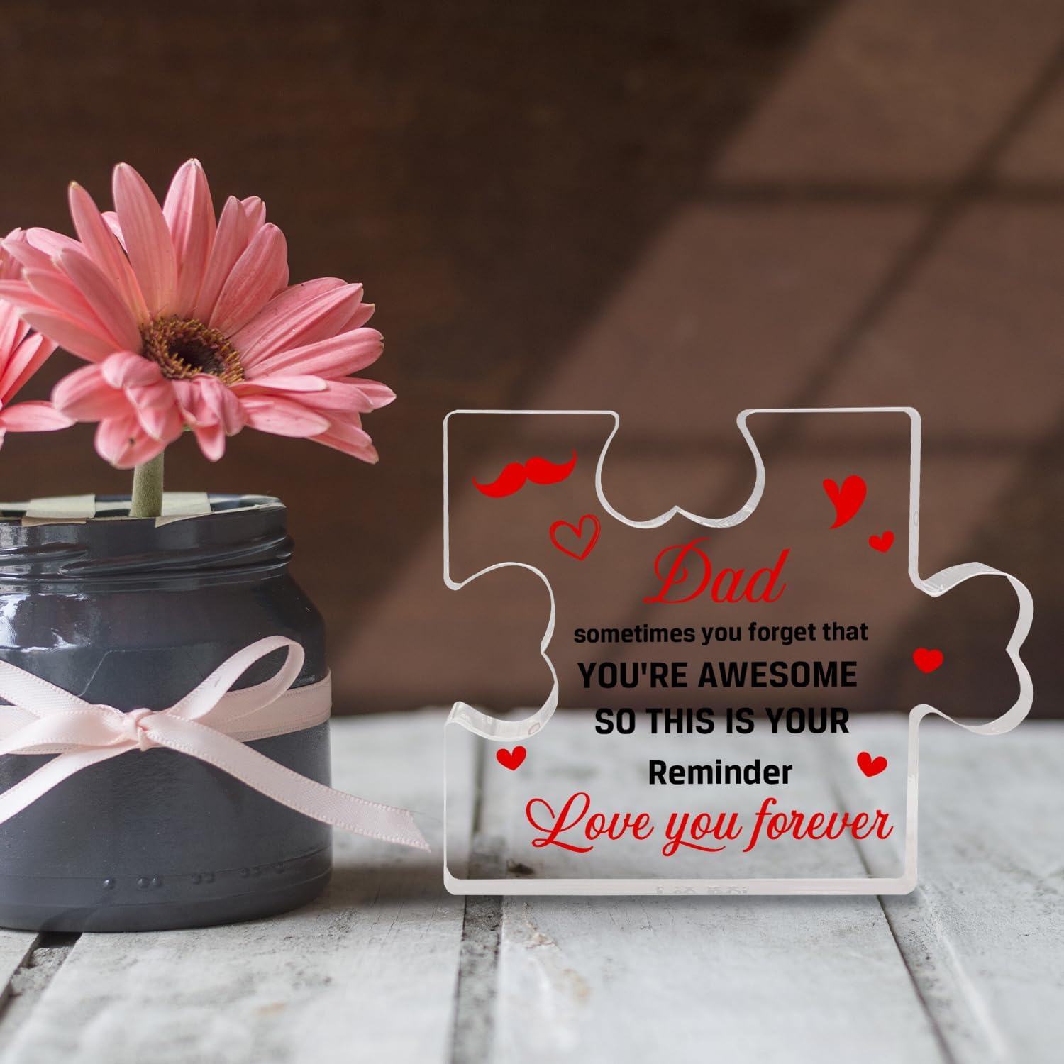 Regalos para padres, regalos para papá de hija e hijo, regalo para padre con mensaje inspirador, regalos para hombres, dulce regalo, placa acrílica
