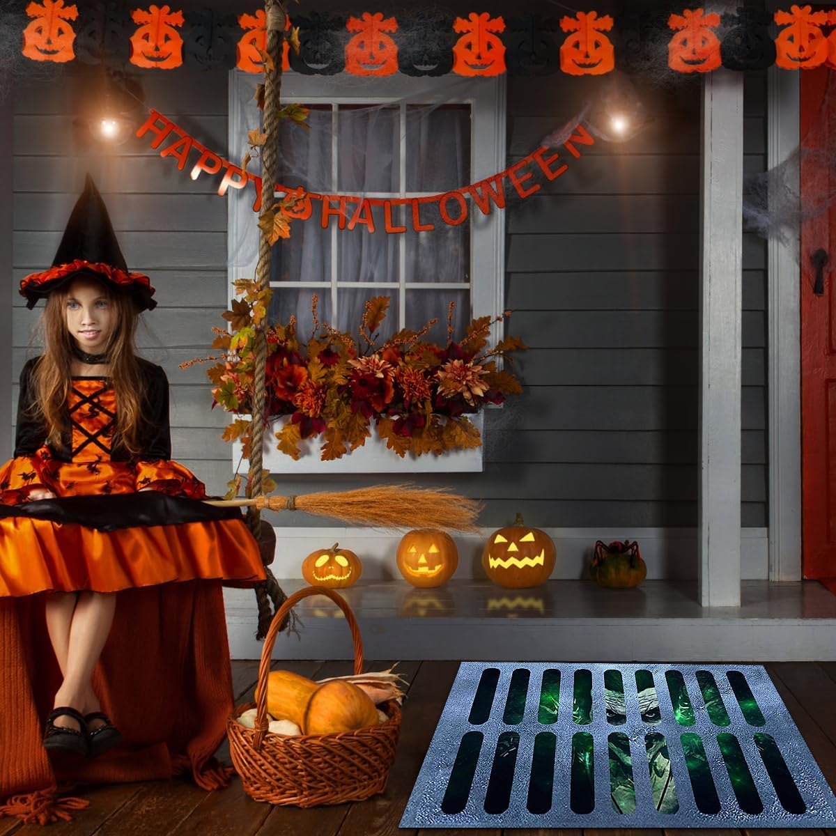 Felpudo de payaso con ilusión 3D de Halloween, tapete de bienvenida de Halloween, tapete de drenaje de payaso de Halloween, para interiores y