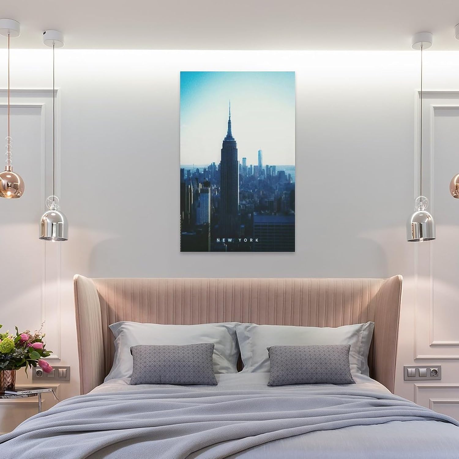 Arte decorativo de fotografía de paisaje urbano, póster de horizonte de la ciudad de Nueva York, pintura en lienzo de pared para el hogar, póster de