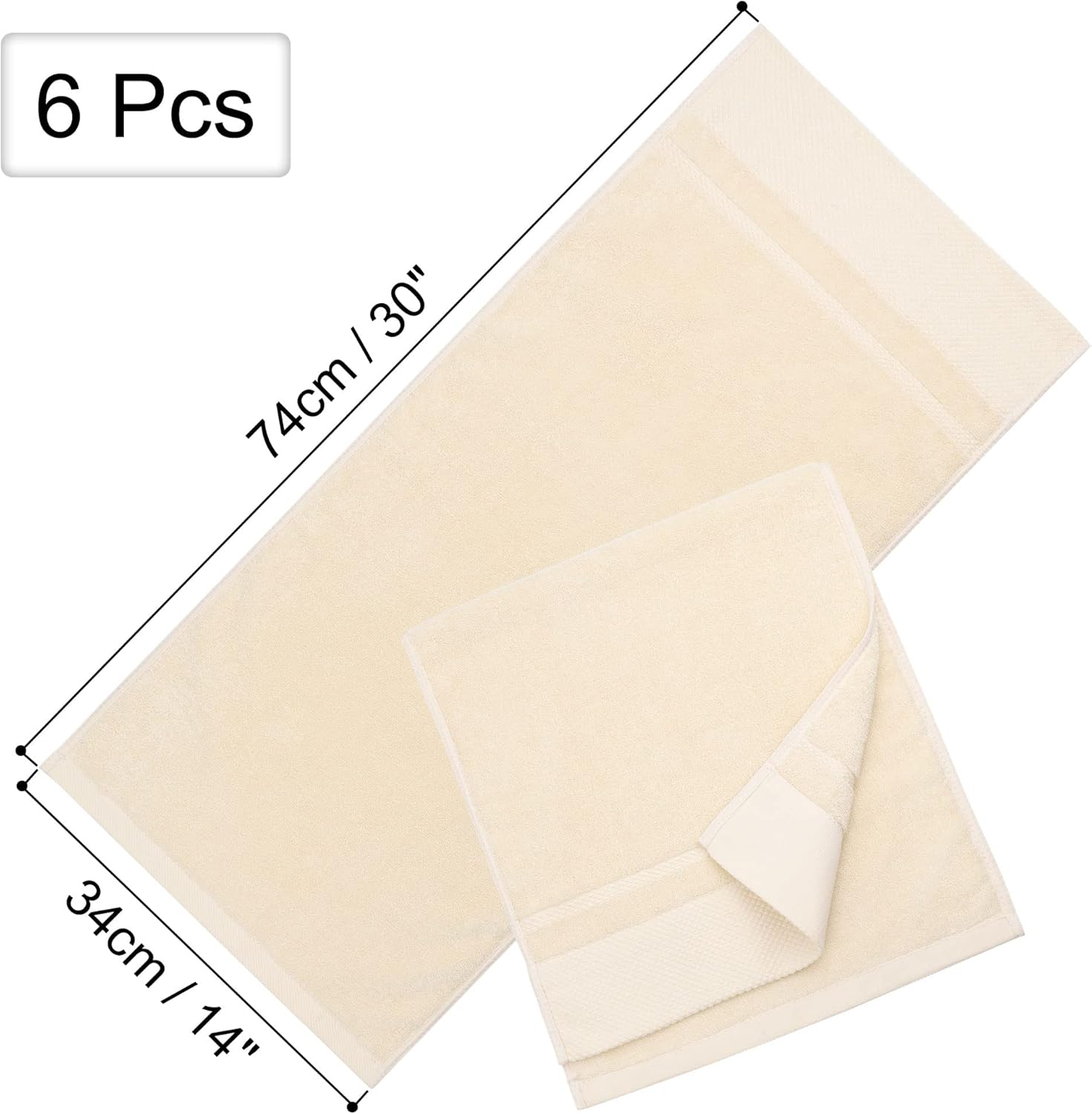 PiccoCasa Juego de toallas de mano de 14 x 30 pulgadas, suaves 100% algodón peinado de 600 GSM, toallas de lujo altamente absorbentes para baño,
