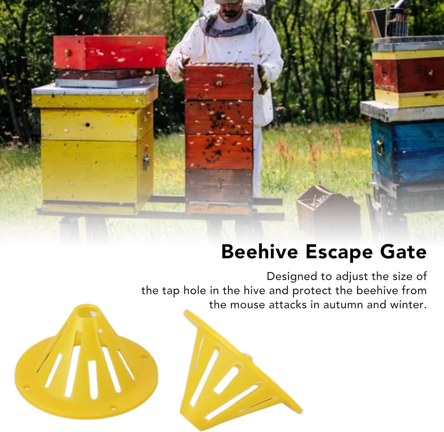 TOPINCN 20 Pcs Beehive Entrance Exit Cone Gate Beekeeping Hive Export Escaper Accessories Tools Plastic Pack Gate Door Hive Beehive Packing Tools