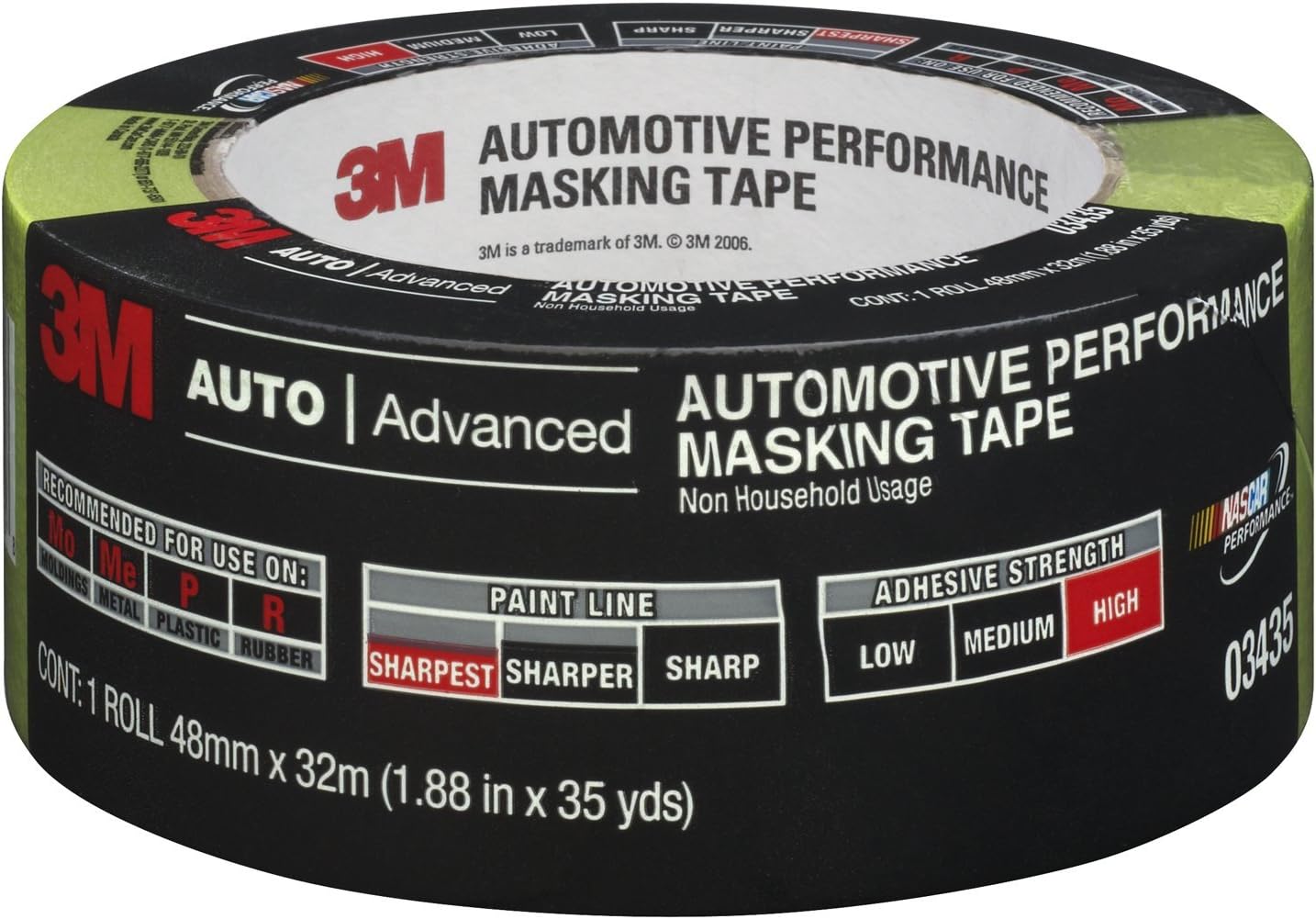 3M – Cinta adhesiva para acabado automotriz, 06654, 1 rollo de 1.417 pulgadas x 180.4 pies