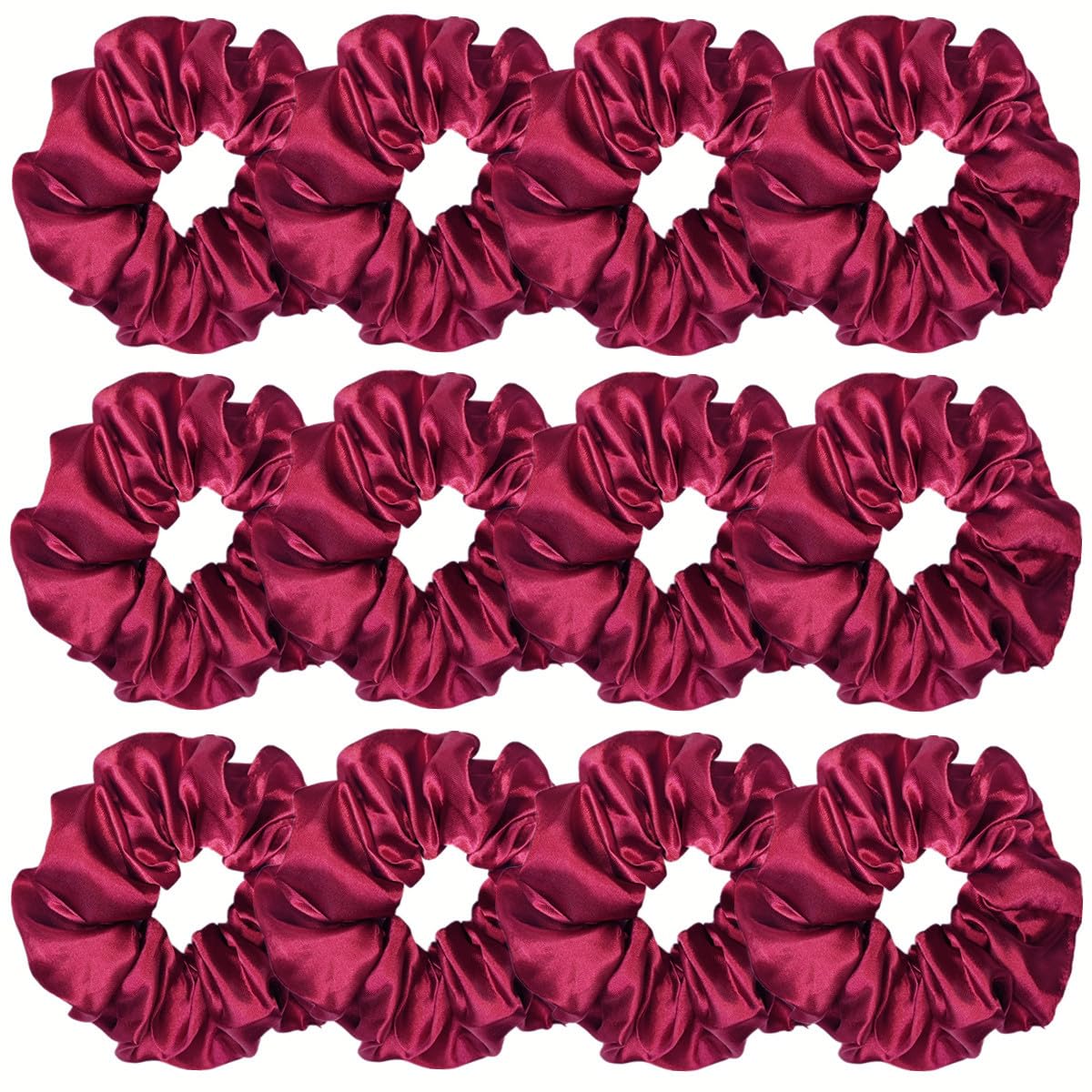 12 ligas suaves de seda satinada para el cabello, bandas para el cabello de moda, cuerdas elásticas para coleta de caballo para mujeres y niñas (4.5
