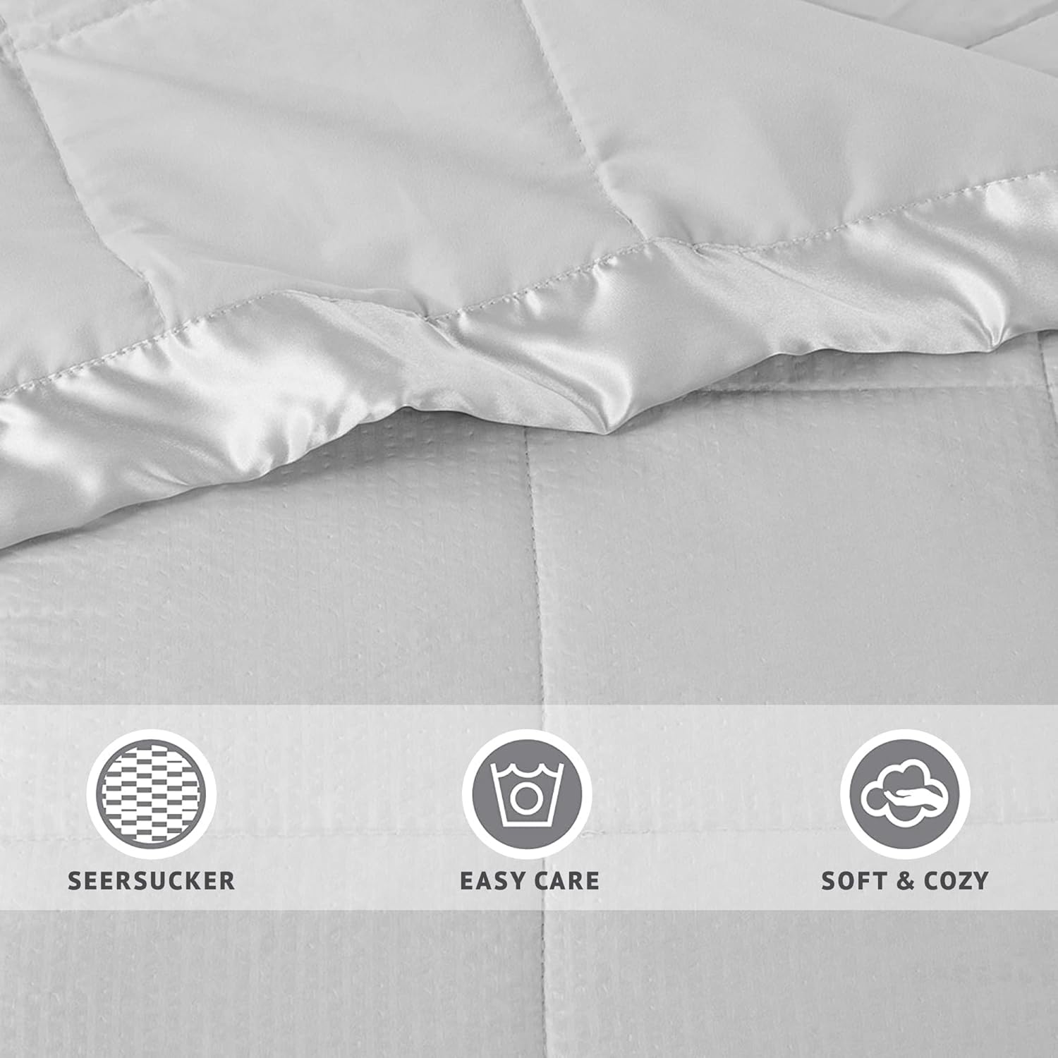 Cobija alternativa extragrande Cambria Premium, Poliéster, gris, gemelo