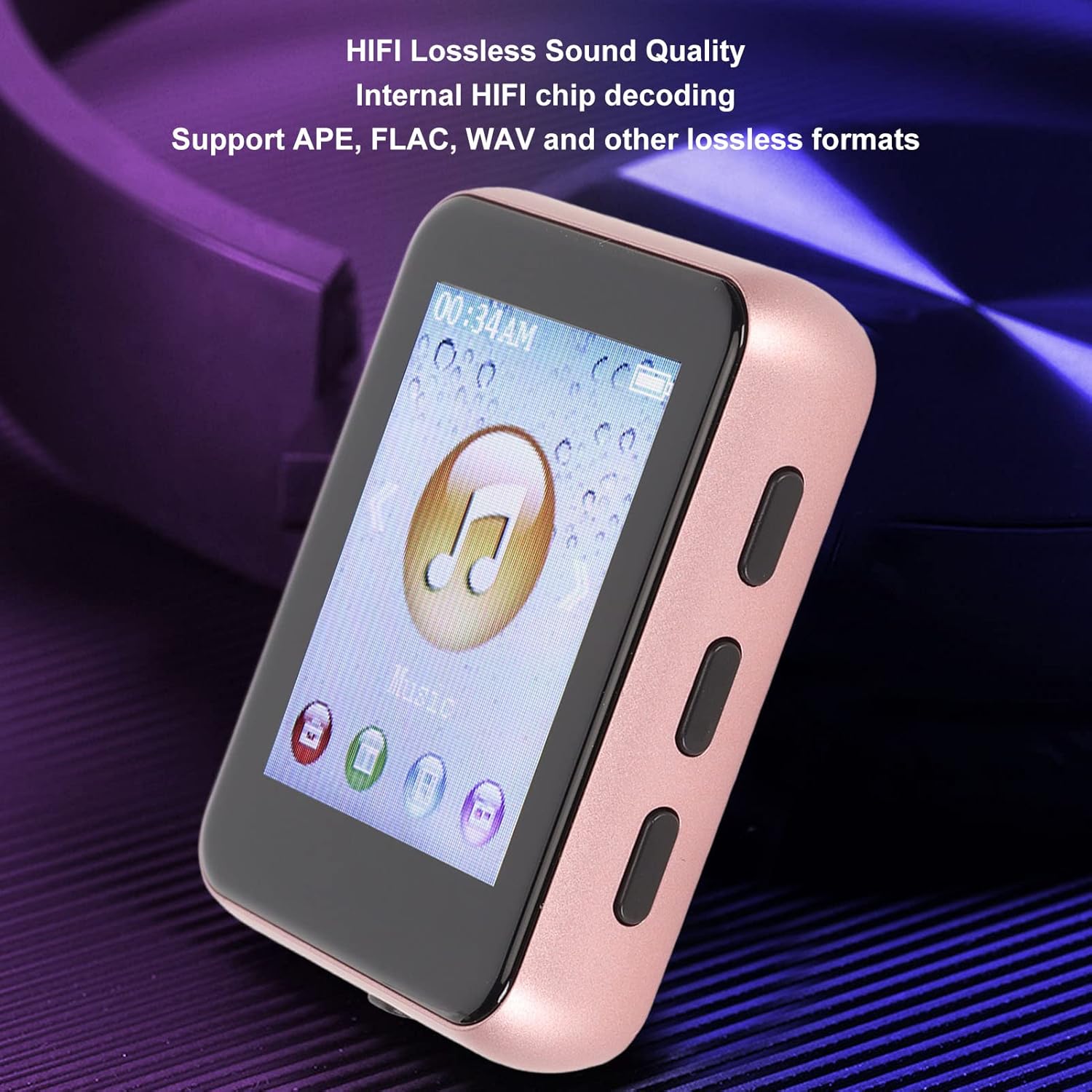 Reproductor Bluetooth MP3, reproductor de pantalla táctil de alta resolución de alta fidelidad de 1.8 pulgadas, compatible con grabación 8G