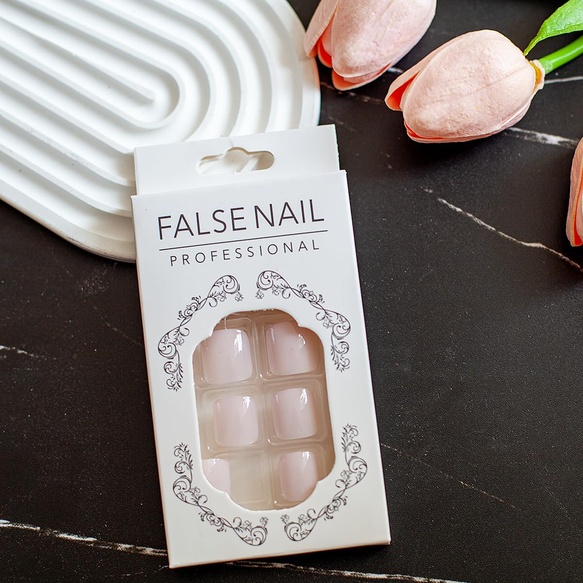 Uñas postizas cuadradas cortas a presión en uñas de los pies, uñas acrílicas artificiales, uñas postizas rosa y blanco, punta francesa, cobertura