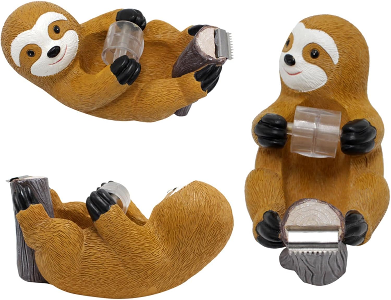 Dispensador de cinta perezosa  Soporte de rollo adhesivo  Cortador de cinta  Bonitos juegos de papelería y regalos lindos (perezoso)